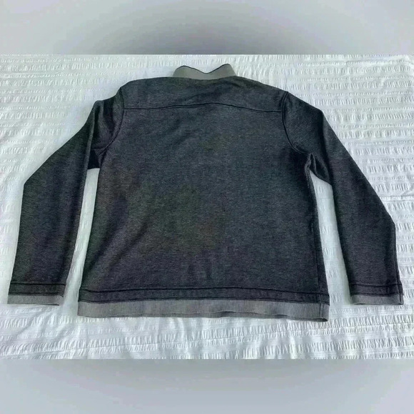 Hugo Boss Mens 1/4 Button  Mock Pullover Sweater Regular Fit XL dark&light gray - Picture 2 of 7